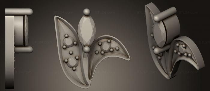 Ювелирные украшения (Кулон листья, JVLR_0204) 3D модель для ЧПУ станка